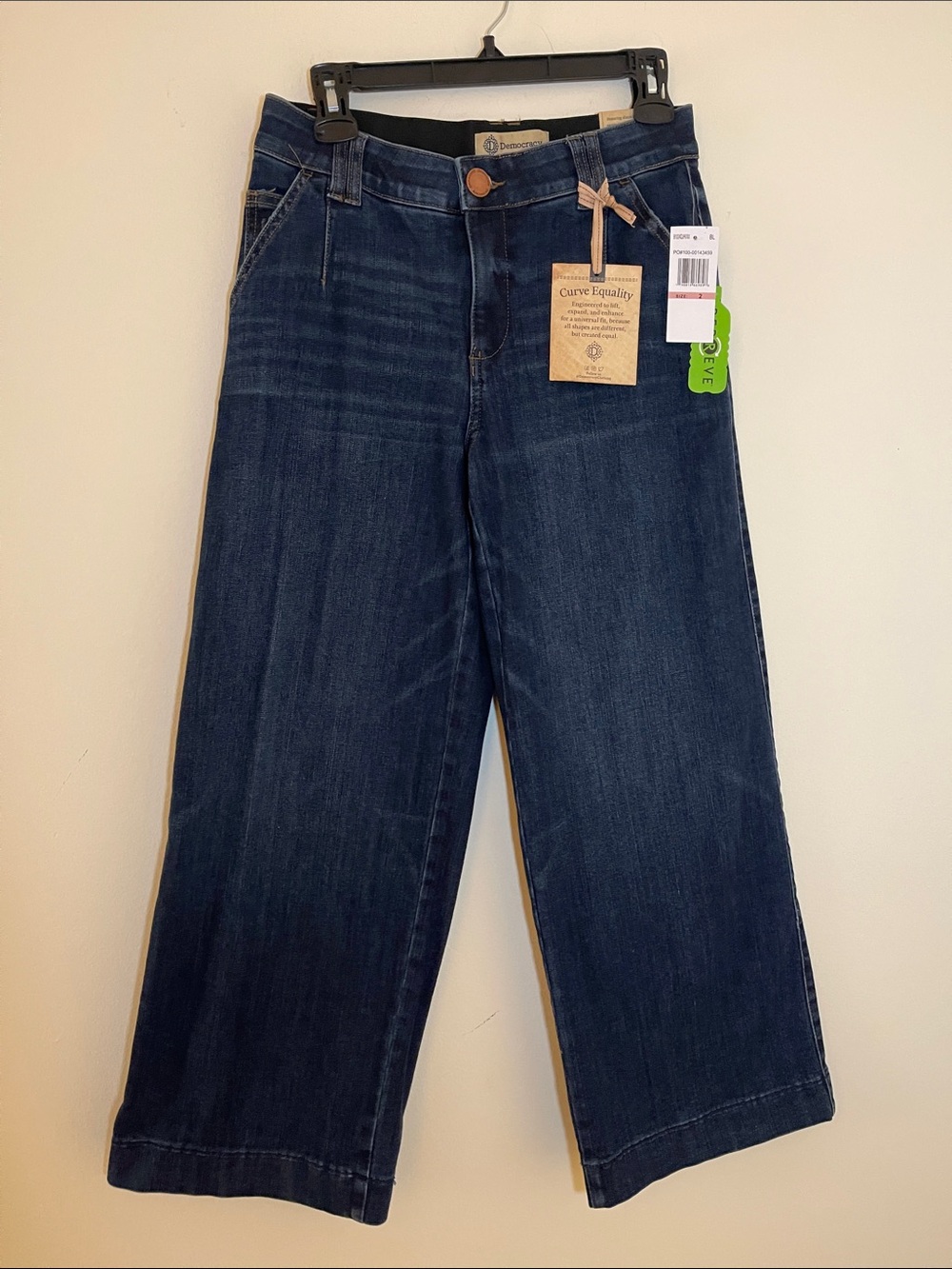 Democracy Dark Blue Wide Leg Jeans Ab Tecnology high rise Mold and Hold size 2